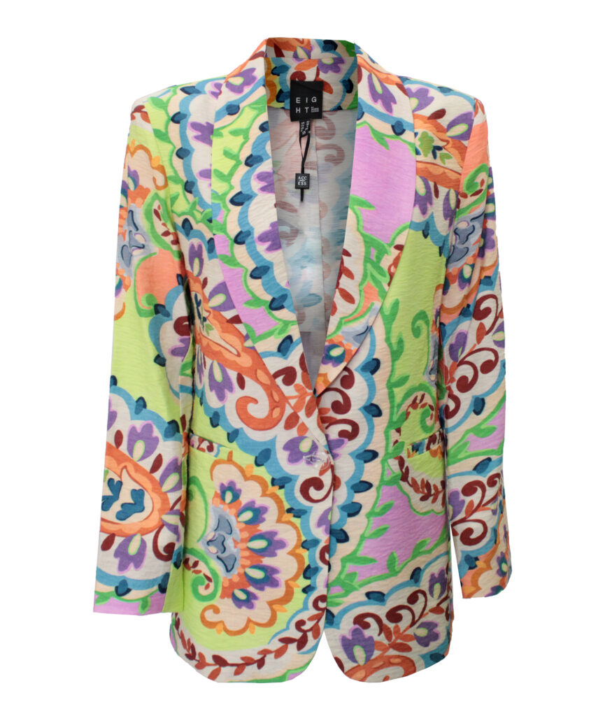 blazer con stampa maxi paisley multicolor