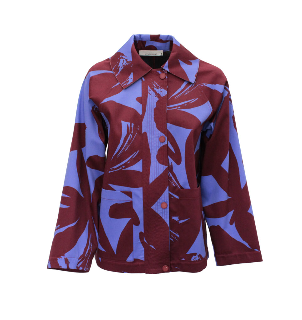 giacca con pattern maxi fiori